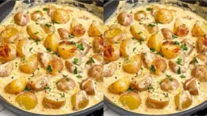 Brambory s krémovou česnekovou omáčkou