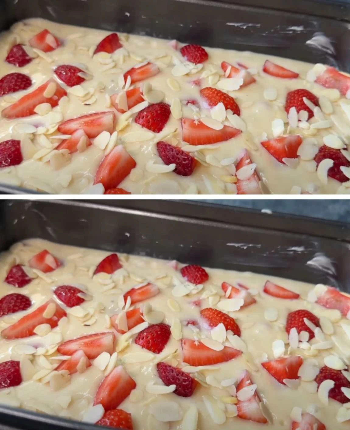 Jahodový koláč z jednoho těsta