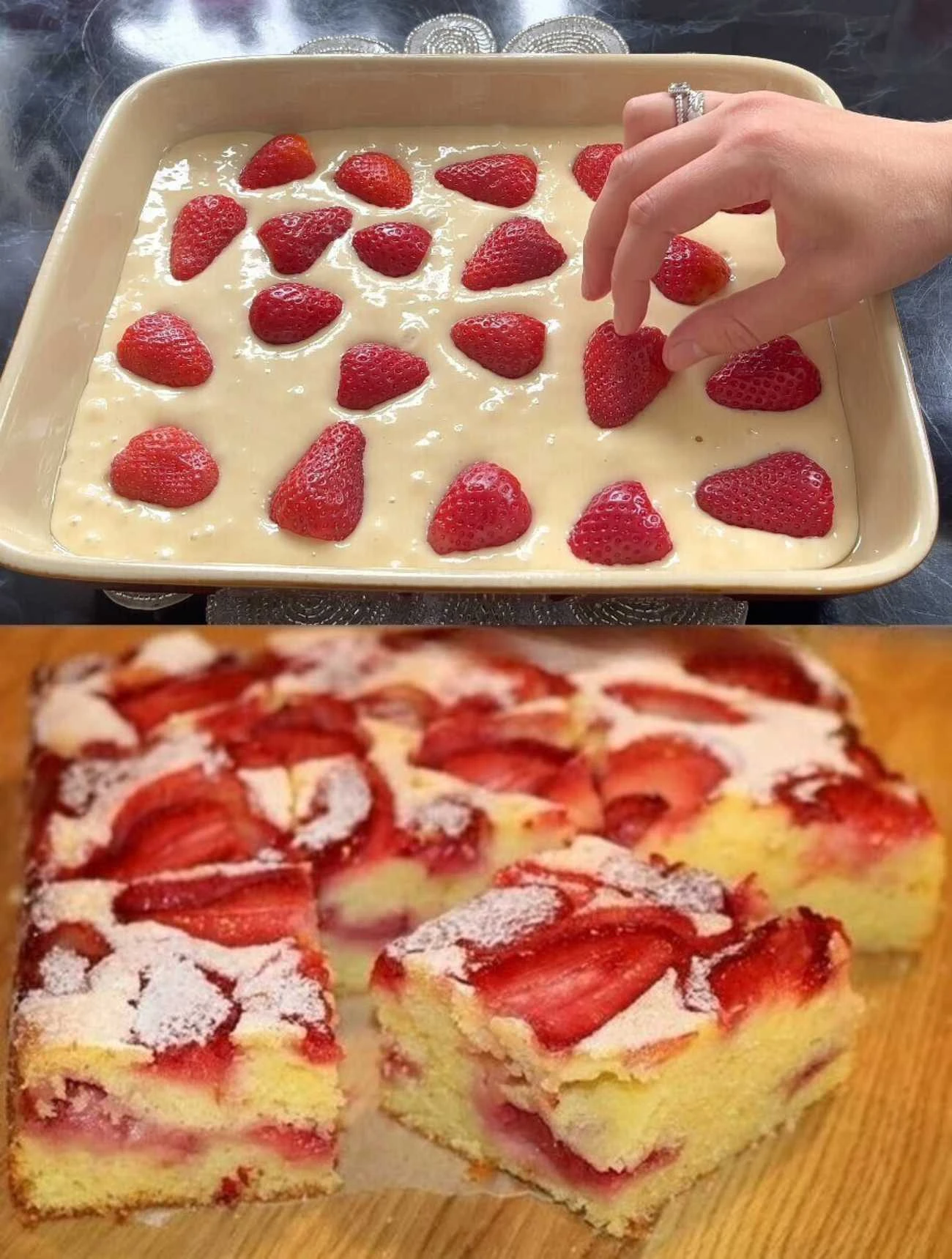 Jahodový jogurtový koláč