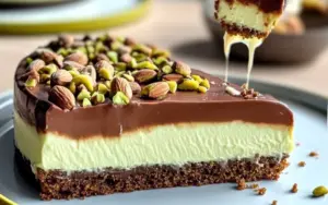 Pistáciovo-čokoládový dort