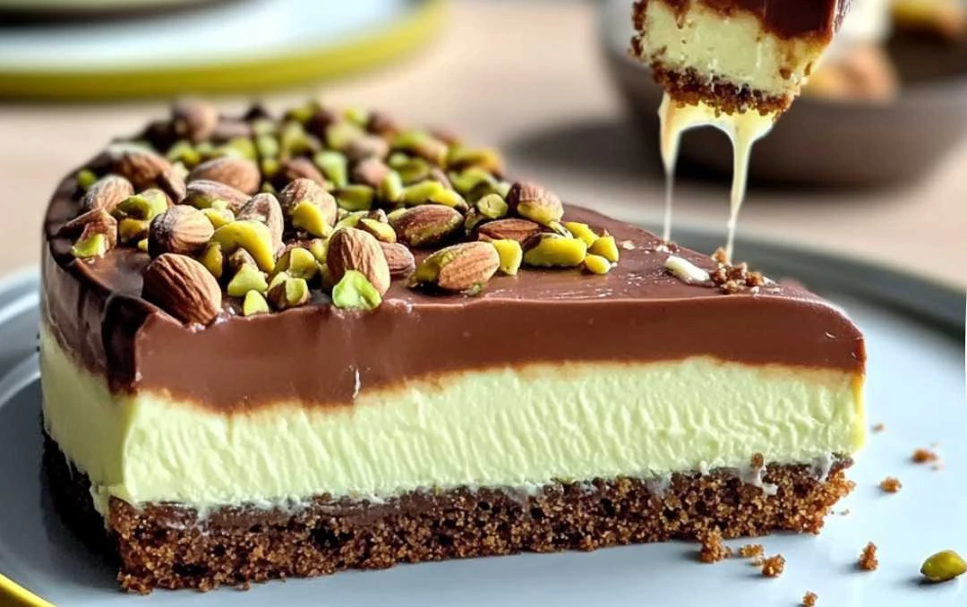 Pistáciovo-čokoládový dort