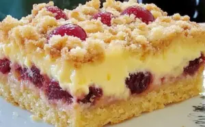 Třešňový pudinkový koláč