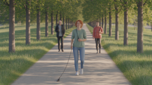 Chodí po parku s vodítkem. Co je na jeho konci, nečekáte