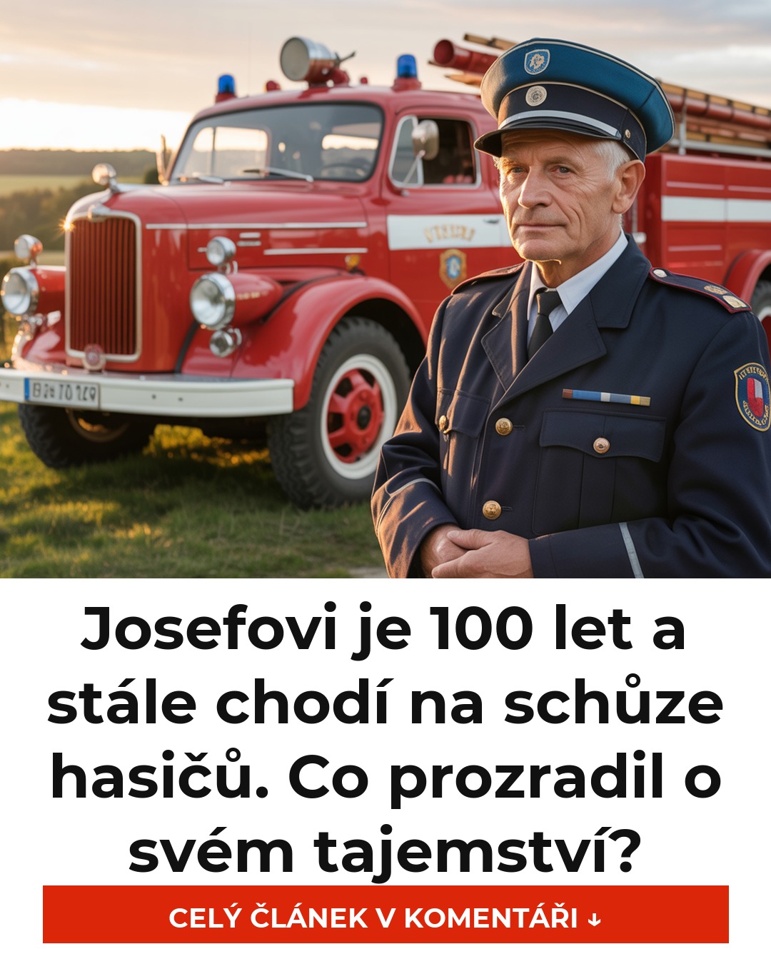 Josefovi je 100 let a stále chodí na schůze hasičů. Co prozradil o svém tajemství?