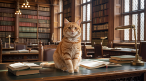 Kocour jezdí autobusem do práce na Oxfordu. Co tam dělá?