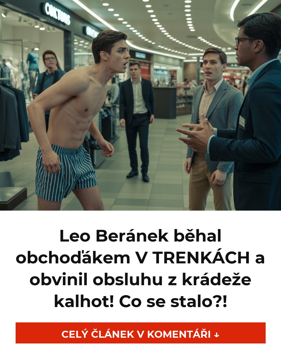 Leo Beránek běhal obchoďákem V TRENKÁCH a obvinil obsluhu z krádeže kalhot! Co se stalo?!