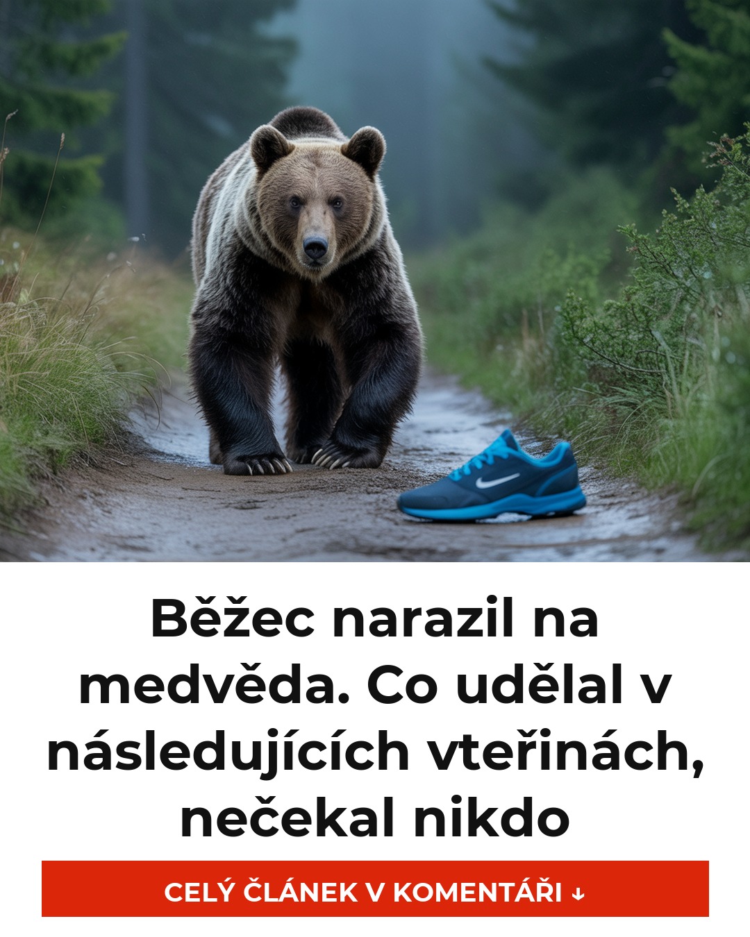Běžec narazil na medvěda. Co udělal v následujících vteřinách, nečekal nikdo