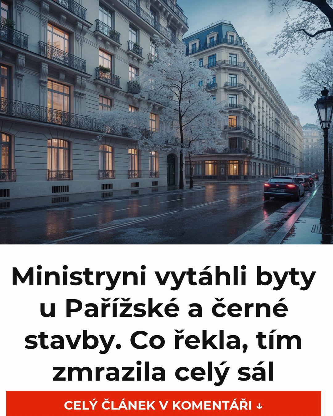 Ministryni vytáhli byty u Pařížské a černé stavby. Co řekla, tím zmrazila celý sál
