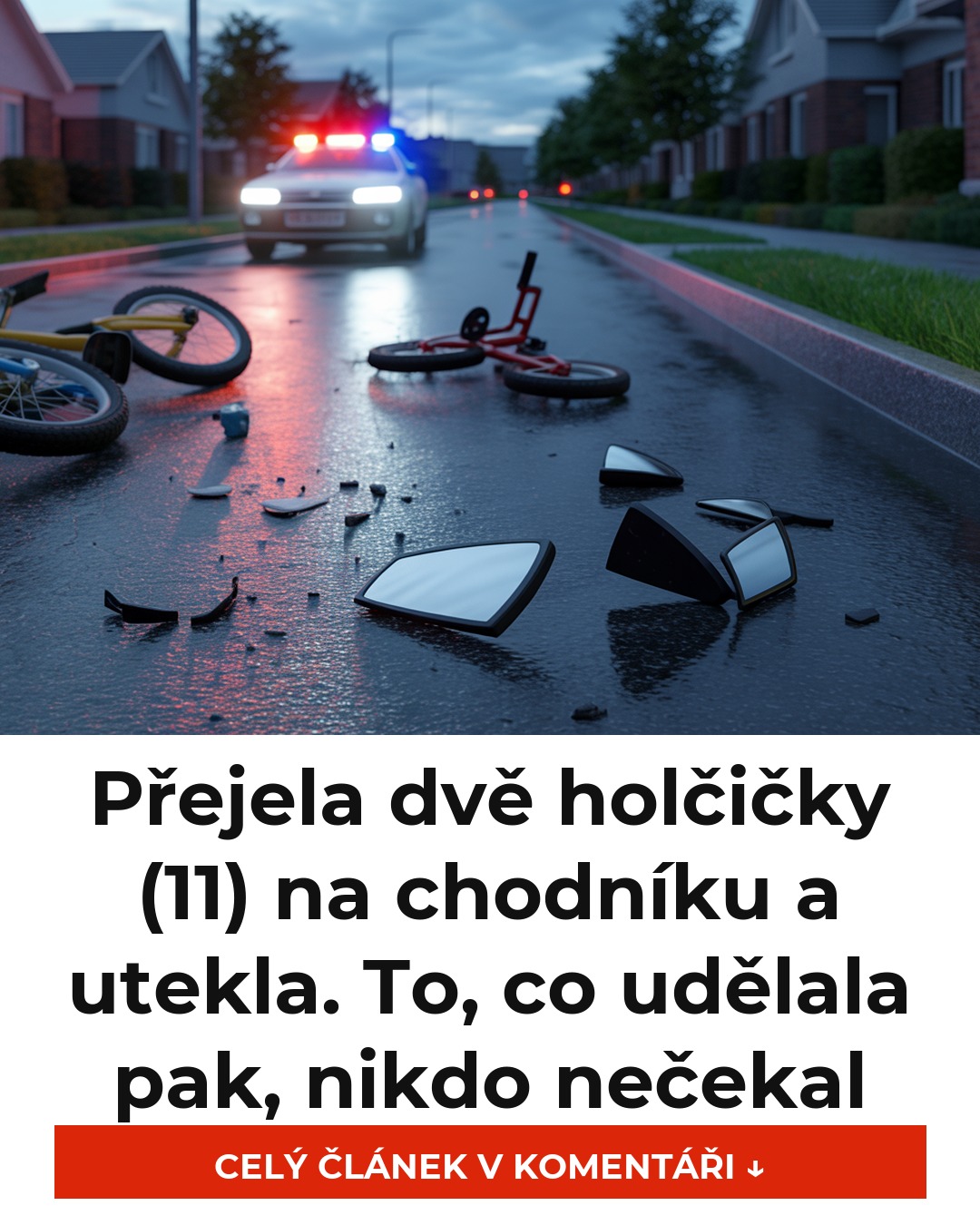 Přejela dvě holčičky (11) na chodníku a utekla. To, co udělala pak, nikdo nečekal