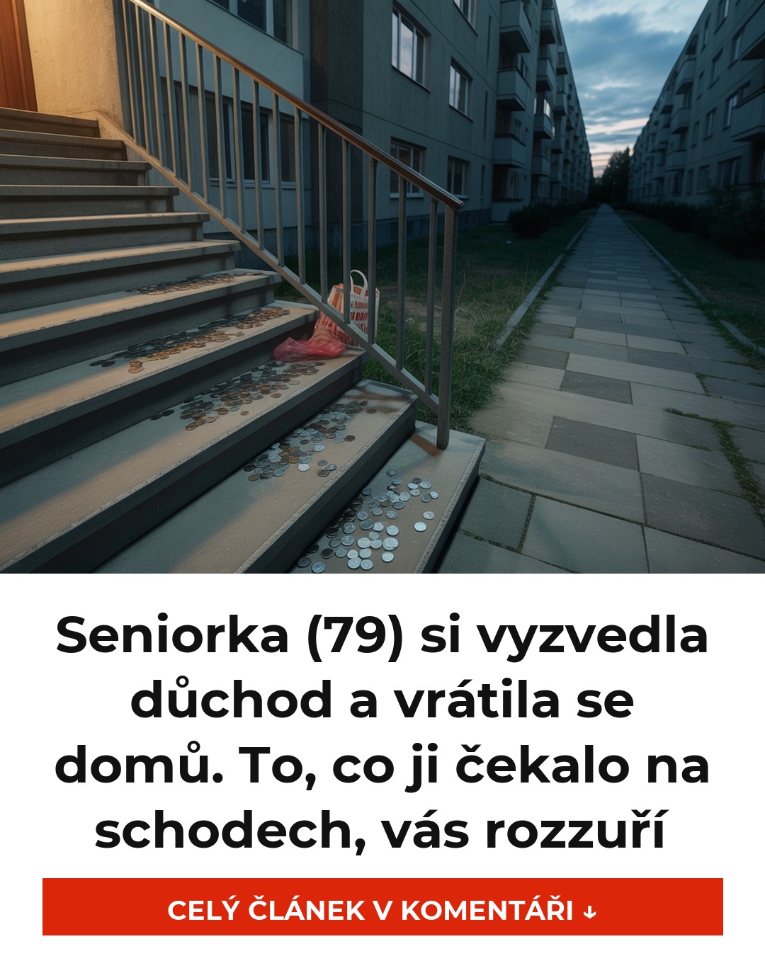 Seniorka (79) si vyzvedla důchod a vrátila se domů. To, co ji čekalo na schodech, vás rozzuří