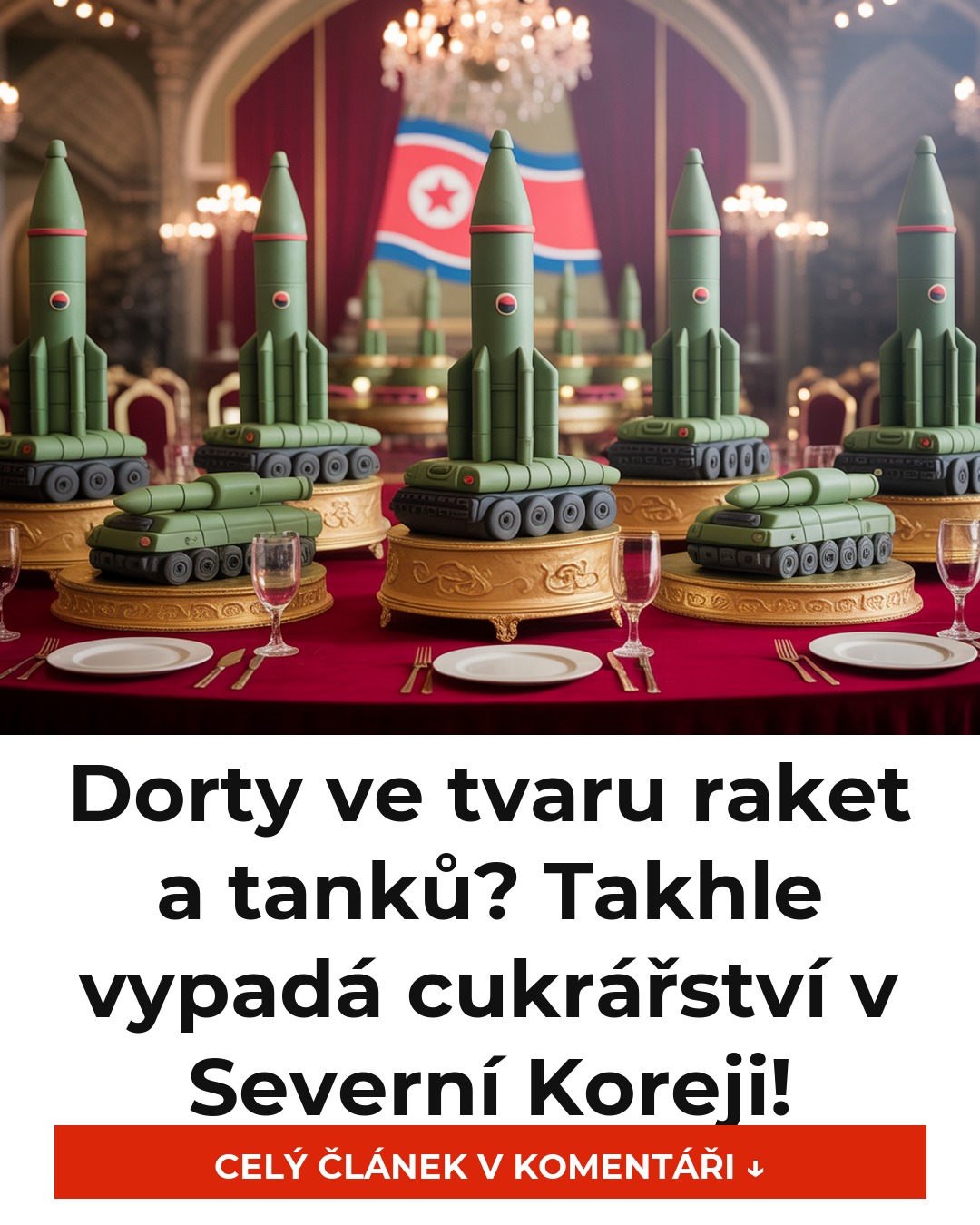 Dorty ve tvaru raket a tanků? Takhle vypadá cukrářství v Severní Koreji!