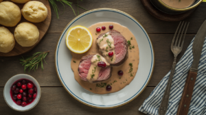 Svíčková na smetaně s houskovým knedlíkem