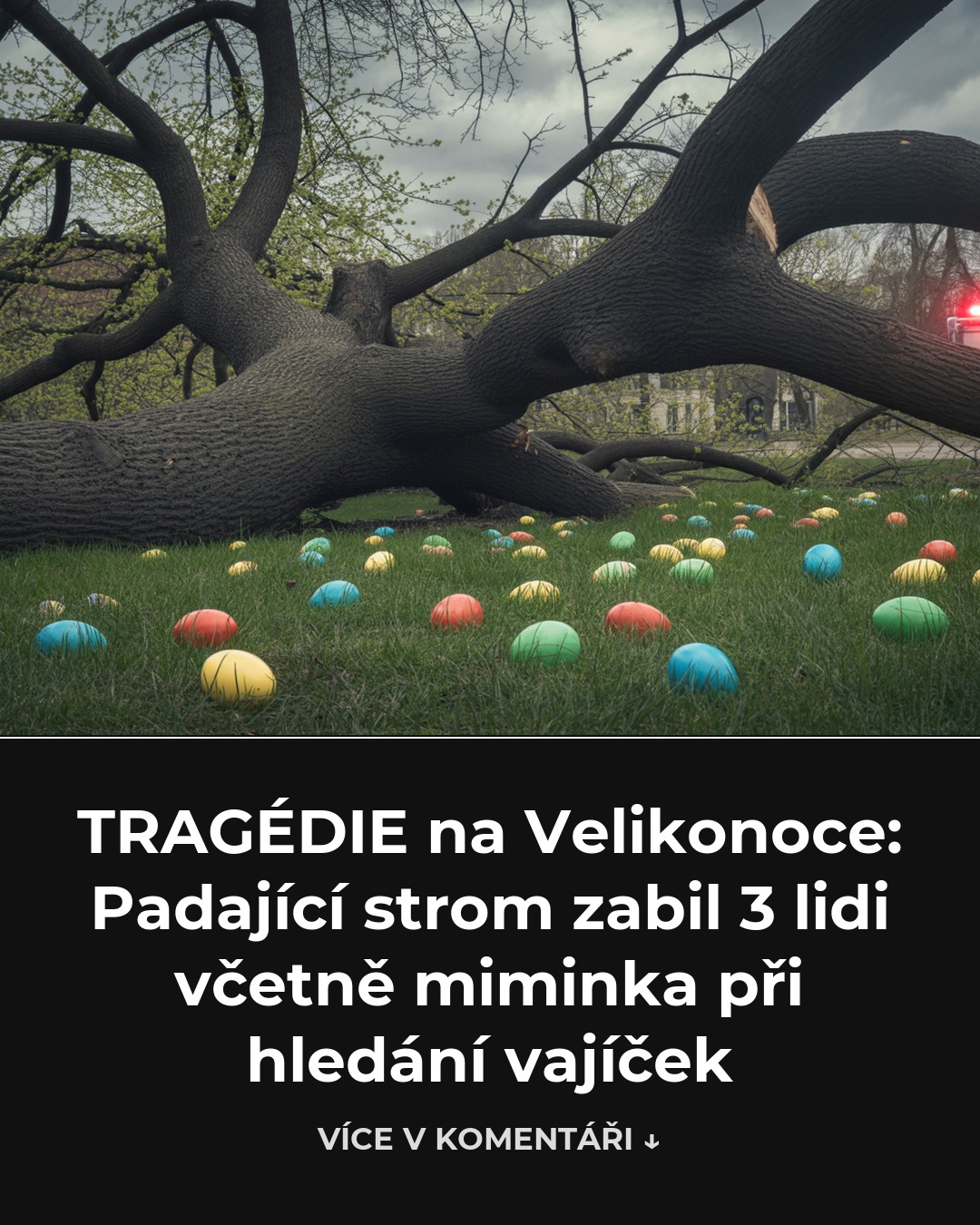 TRAGÉDIE na Velikonoce: Padající strom zabil 3 lidi včetně miminka při hledání vajíček