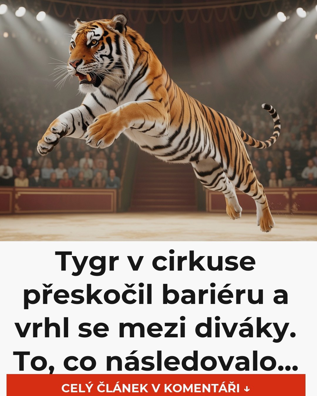 Tygr v cirkuse přeskočil bariéru a vrhl se mezi diváky. To, co následovalo...