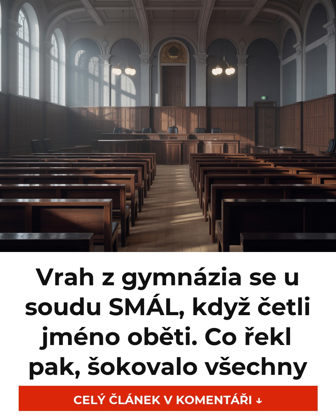 Vrah z gymnázia se u soudu SMÁL, když četli jméno oběti. Co řekl pak, šokovalo všechny