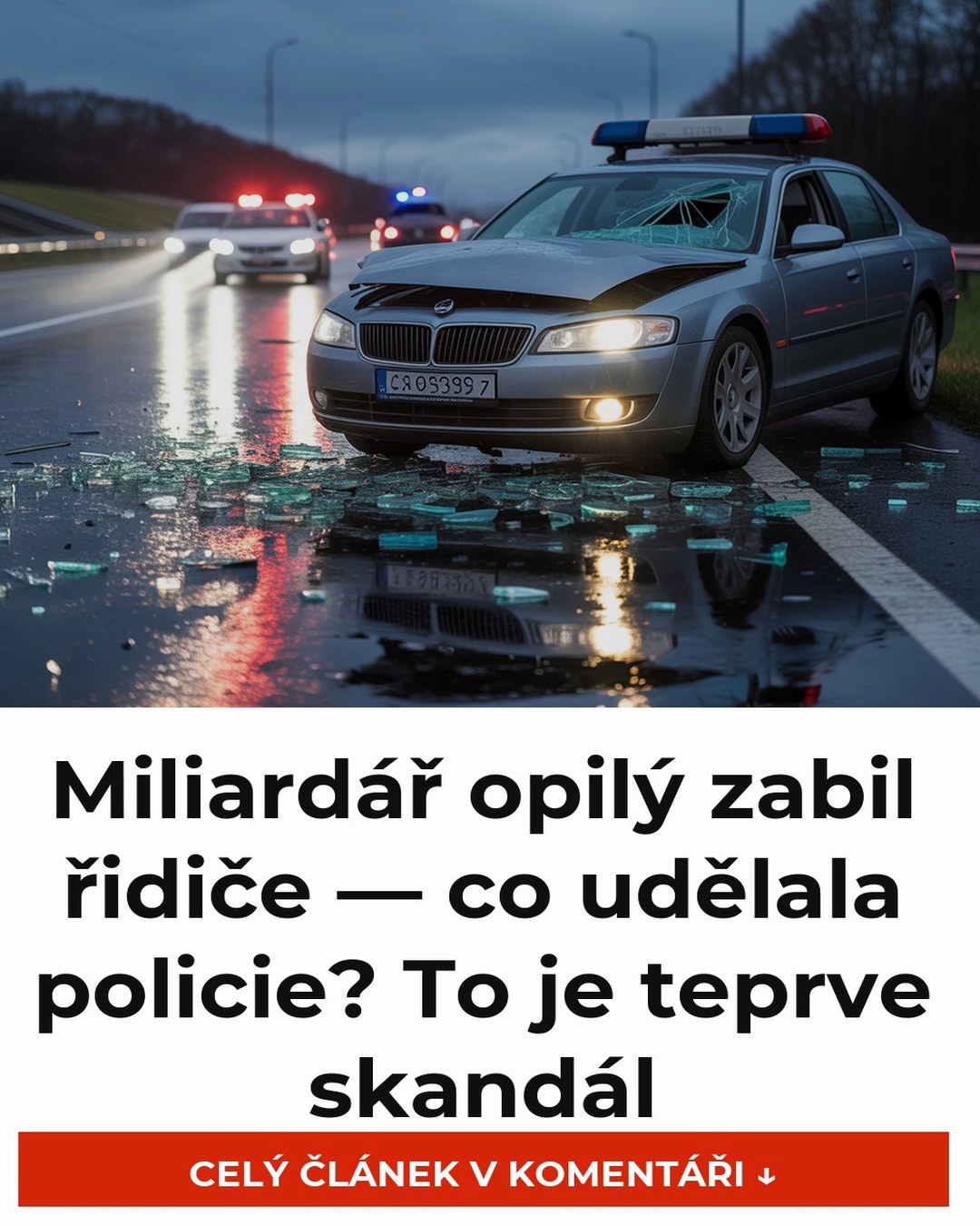 Miliardář opilý zabil řidiče — co udělala policie? To je teprve skandál