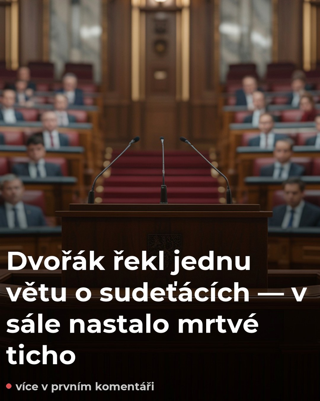Dvořák řekl jednu větu o sudeťácích — v sále nastalo mrtvé ticho