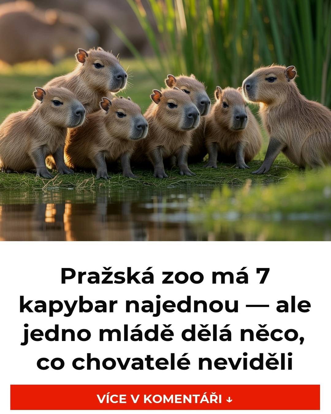 Pražská zoo má 7 kapybar najednou — ale jedno mládě dělá něco, co chovatelé neviděli