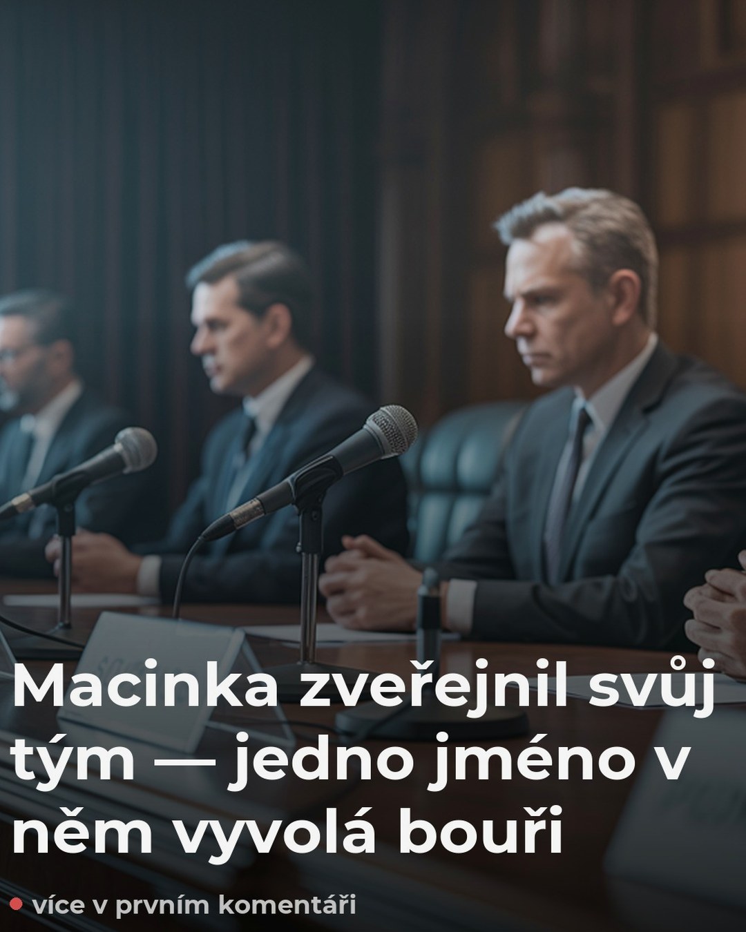 Macinka zveřejnil svůj tým — jedno jméno v něm vyvolá bouři