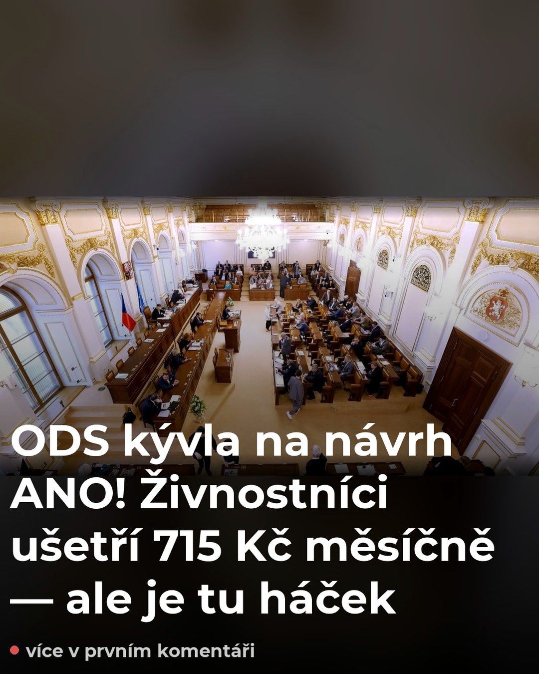 ODS kývla na návrh ANO! Živnostníci ušetří 715 Kč měsíčně — ale je tu háček