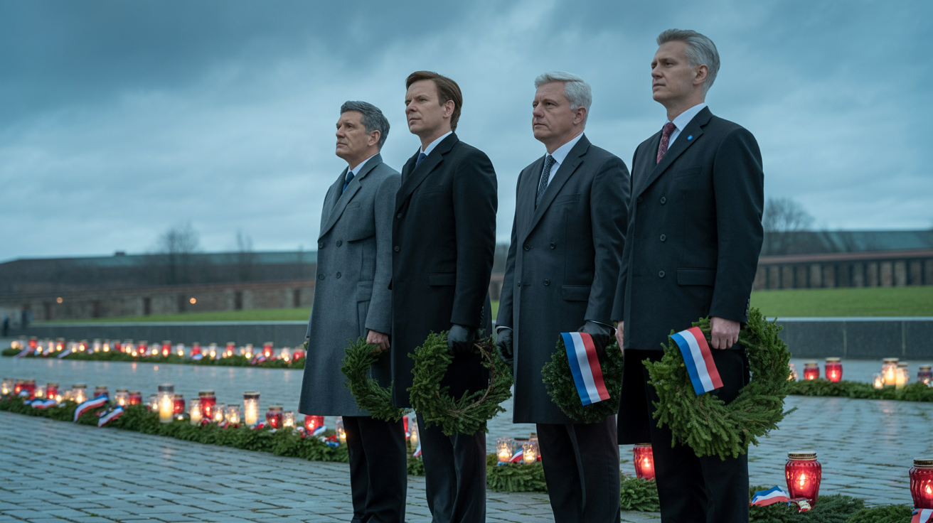 Terezín: čtyři rivalové vedle sebe — gesto jednoho z nich všechny umlčelo