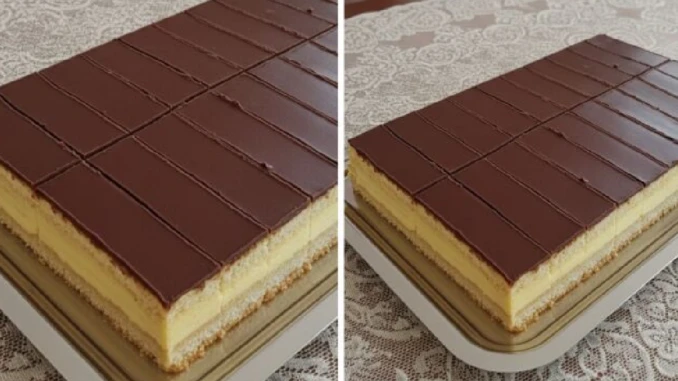 Piškotový dort s mascarpone krémem a čokoládovou polevou