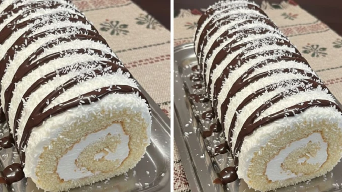 Kokosová roláda s mascarpone krémem – sváteční dezert