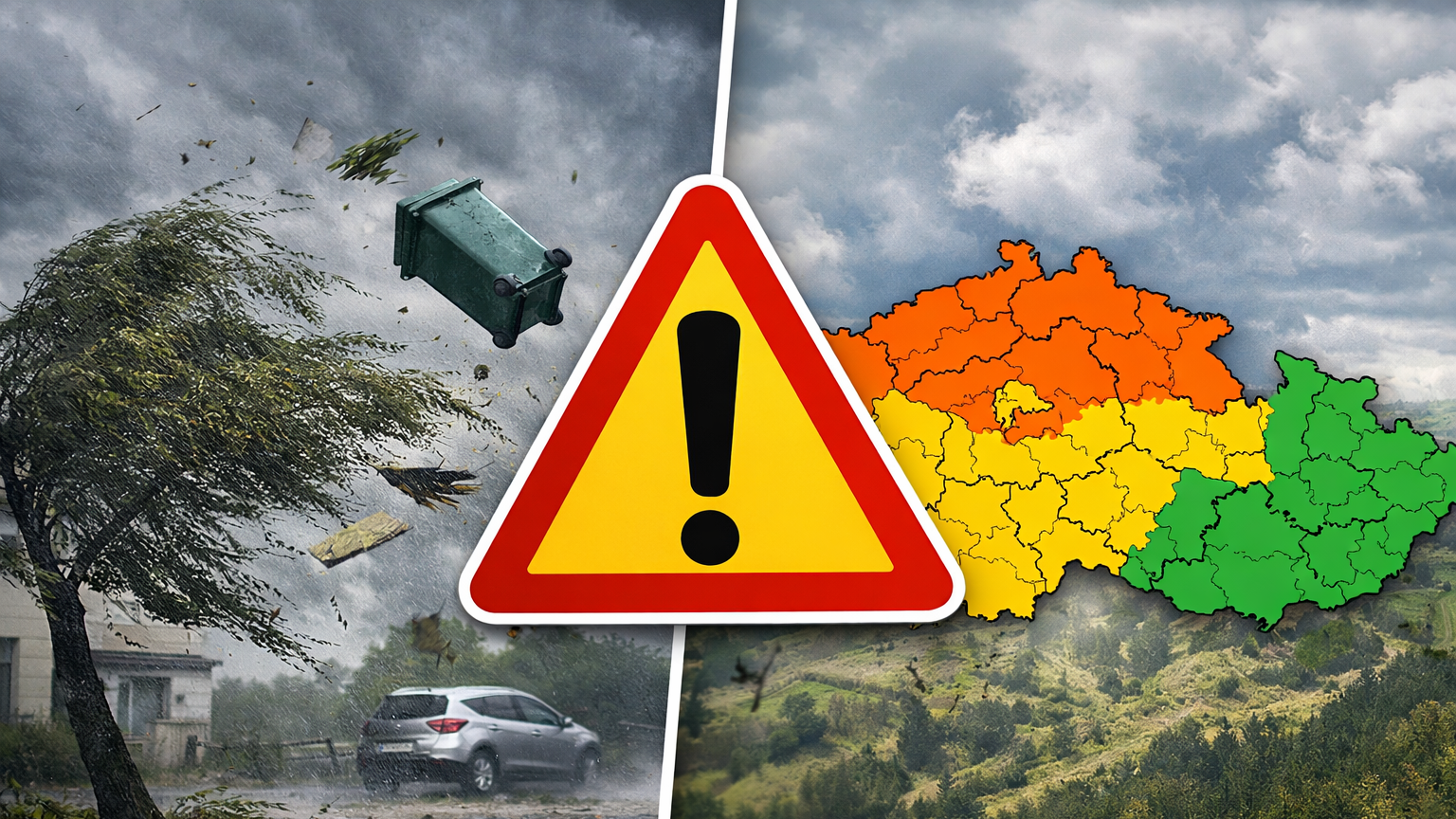 ČHMÚ vydal výstrahu před silným větrem pro sedm krajů! Nárazy až 70 km/h – podívejte se, jestli je váš region na mapě